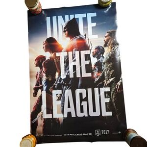 Justice League 2017 Original Movie Poster 27x40 Gal Gadot Ben Affleck D/S